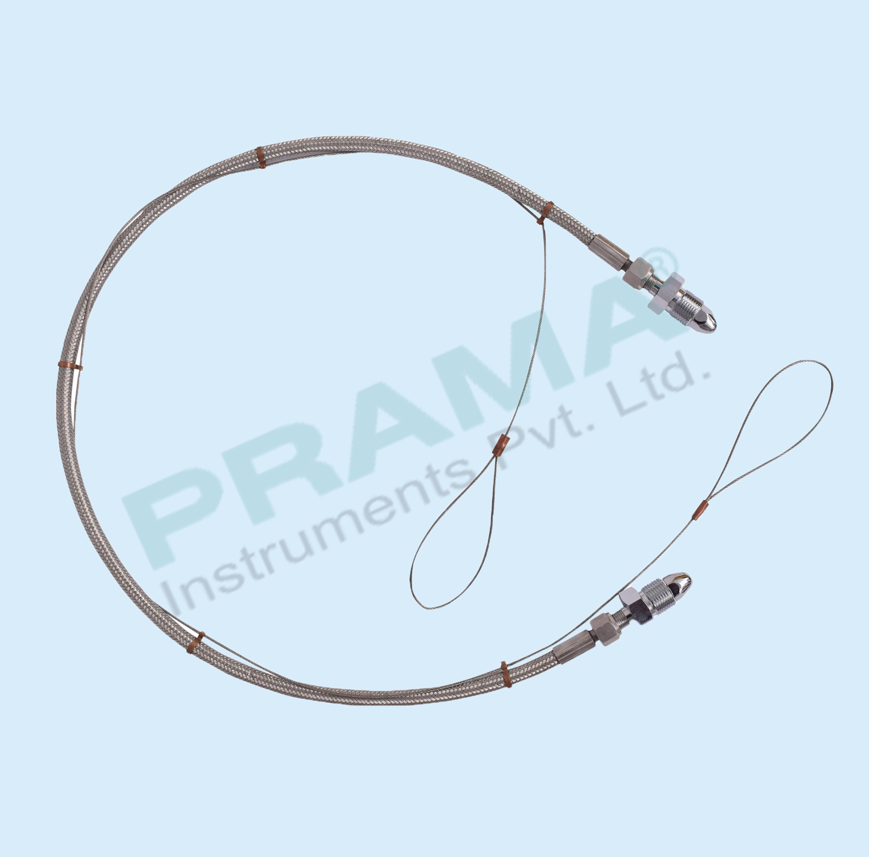 SS BRAIDED HIGH PRESSURE PIGTAIL WITH NUT BULLNOSE (L)
